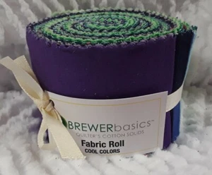 Rollo de tela sólida de algodón acolchado Brewer Basics, 20 tiras-2,5", colores geniales - Imagen 1 de 3