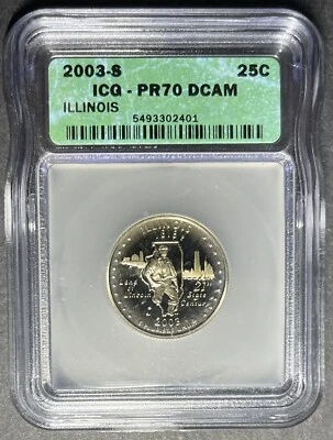 2003-S Proof Illinois Quarter ICG PR-70 DCAM, Buy 3 Items, Get $5 Off!! - Image 1 of 2