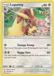 Pokemon - Lopunny - 107/156 - Uncommon - Sun and Moon Ultra Prism - NM - Picture 1 of 1