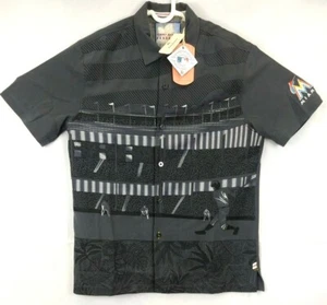Tommy Bahama Black Camp Shirt MLB Island Stadium Miami Marlins Size S - Picture 1 of 12