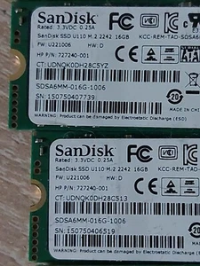 5 x 16GB SanDisk M.2 Sata SSD - SDSA6MM-016G-1006 5 STÜCK/ 5 EACHS  - Bild 1 von 4