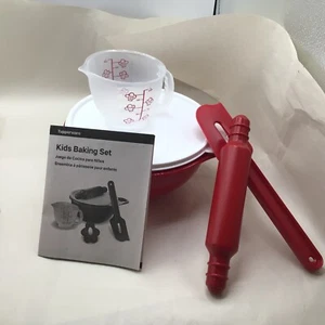 Tupperware kids baking set Thasta Bowl spatula rolling pin mini measure Pitcher - Picture 1 of 2