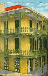 Postal de Lace Grillwork St Peter and Royal New Orleans Louisiana LA - Imagen 1 de 2