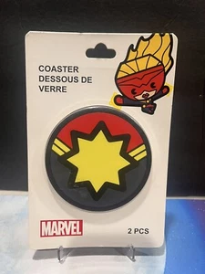 Captain Marvel Miniso Coaster Drink Coaster New 2 Pieces Brand New - Complete - Picture 1 of 2