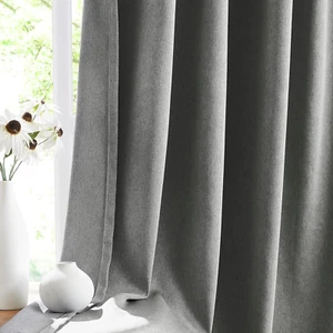 Linen 100% Blackout Curtains 84 Inches Long 2 Panels for Living Room Bedroom Dar - Picture 1 of 10