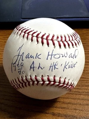 FRANK HOWARD 4 SIGNED AUTOGRAPHED OML BASEBALL!  Dodgers, Senators!  HR KING JSA - Image 1 of 2