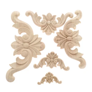 Fai da te arte legno intagliato decalcomania mobili artigianato cornice angolo onlay applique decorazione casa - Foto 1 di 16