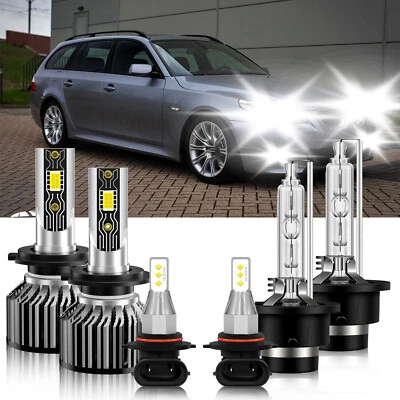 For BMW 545i 2004-2006 LED Headlight High&Low Beam Fog Light Kit Bulb White - Image 1 of 4