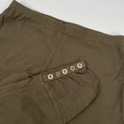 Soft Surroundings Pants Women's Size PM Green Brown Skinny Stretch Cotton - Image 1 of 4