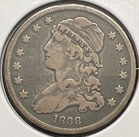 1838 CAPPED BUST SILVER QUARTER GRADES VERY FINE  ACTUAL COIN #C13608 Cover