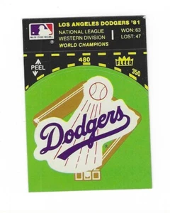 FLEER LOS ANGELES DODGERS LOGO STICKER B - Picture 1 of 1