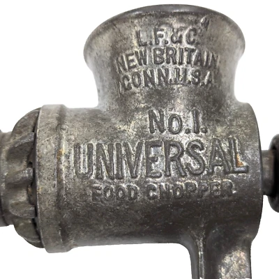 Picadora de alimentos universal vintage #1 picadora de carne doble hoja hecha en EE. UU. metal Foto 1 de 4