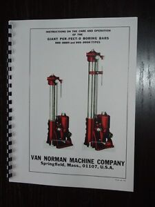 Van Norman Model 888 & 999 Boring Bar Manual ( Giant Per-Fect-O )