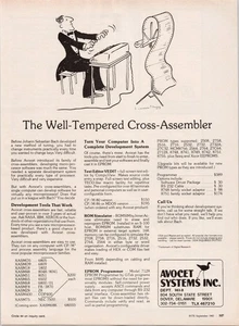Avocet Systems Inc. 1983 Vintage Print Ad Cross-Assembler Software - Picture 1 of 1