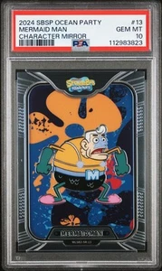 2024 WONDERCARD SPONGEBOB SQUAREPANTS MIRROR SERIES-OCEAN PARTY 13 MERMAID MAN - Picture 1 of 4