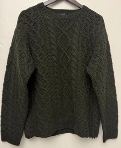Suéter De Colección Fisherman J CREW Lana de Cordero Tejido a Mano Talla M Grueso Preppy - Imagen 1 de 8