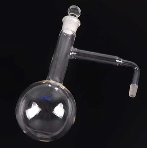 Borosilicate Lab Glass Distilling Flask 100ml-1000ml with Side Arm Supply - Picture 1 of 6