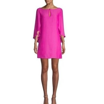 Mini Vestido Milly Papillon Mezcla Seda Manga Dividida Rosa Caliente Talla 8 Foto 1 de 4