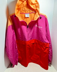 CHAMPION STADIUM PACKABLE JACKET, COLORBLOCKED J1016 549369 Red Pink Peach 2XL - Picture 1 of 6
