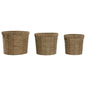 Set de Maceteros Home ESPRIT Marrón Metal Fibra Tropical 36 x 36 x 29 cm - Imagen 1 de 4