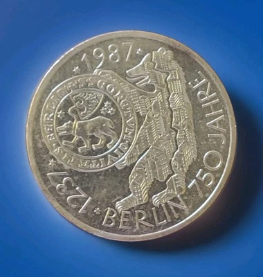 1987 J Germany  10 Mark - 750 Years of Berlin - KM #166 - Uncirculated - Image 1 of 4