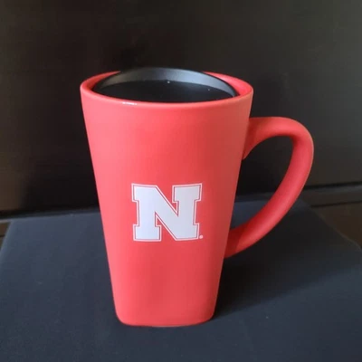 Nebraska Huskers Red Rubberized Travel Mug 16 oz With Lid Fanatic Group - Image 1 of 4