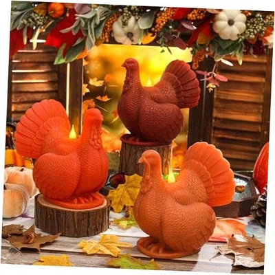 Fall Flameless Candles Thanksgiving Decor - Turkey Figural Real Wax Battery  - Image 1 of 4