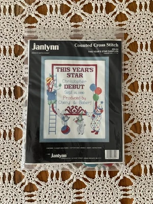 NOS Vtg 1989 Janlynn Counted Cross Stitch Kit This Year’s Star Sampler #88-04 - Image 1 of 4