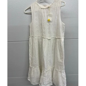 Boden Girls Size 13 to 14 YRS White Lined Eyelet Dress - Picture 1 of 4