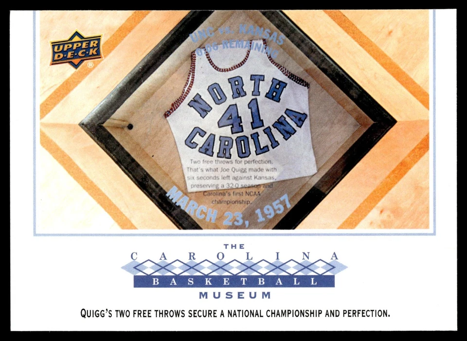 2010-11 Upper Deck North Carolina Tar Heels Joe Quigg's Championship Jersey #130 - Image 1 of 2