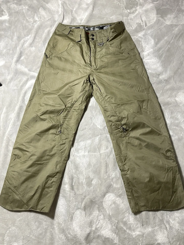 Calça de Snowboard Oakley Vintage Anos 00 Masculina Média M Ajuste Baggy Esqui Oliva Cáqui Bronzeado - Imagem 1 de 4