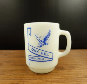 Anchor Hocking Milk Glass Mug Oak Hill Golden Eagles - Picture 1 of 8