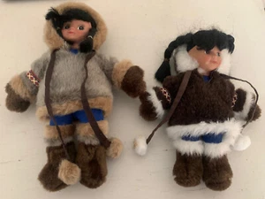 Artic Circle Alaskian Friends Eskimo Native Dolls Girl Set Of 2 - Picture 1 of 7