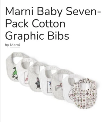 Juego de siete baberos para bebé MARNI Nuevo sin etiquetas Foto 1 de 4