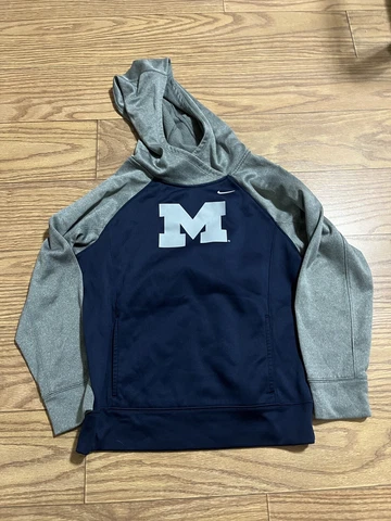 Nike NCAA Michigan Wolverines Youth Pullover Hoodie Blue Gray Size Large Cover