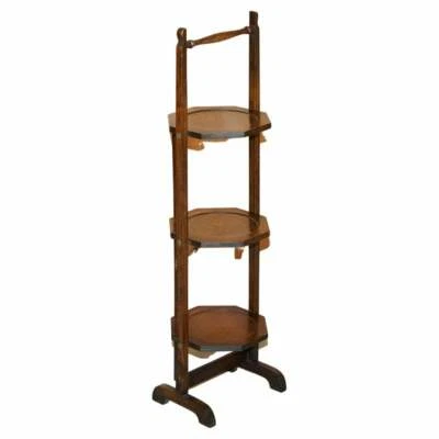 CIRCA 1900 ENGLISH OAK FOLDING WHATNOT DISPLAY TABLE CAKE STAND LOVELY PATINA  — 第 1/4 张图片