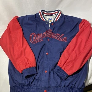 Vintage MLB Colorblock Cardinals Baseball Jacket Official Fan Sportswear Size L - Picture 1 of 12