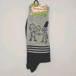Nickelodeon Retro HEY ARNOLD Blue Gray 90sCARTOON SOCKS Sz Adult Sz 6-12 - Picture 1 of 4