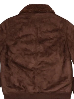 NEW! Alfani Brown Faux Suede Sable Bomber Jacket Men's large Full Zip - Image 1 of 4