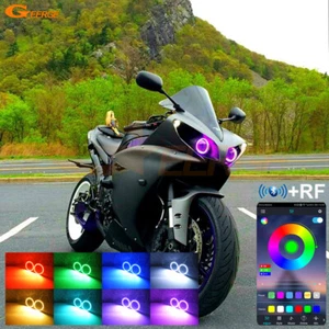 For Yamaha YZF R1 YZF-R1 2009 2014 Multi Color RGB LED Angel Eyes Bluetooth APP - Bild 1 von 7