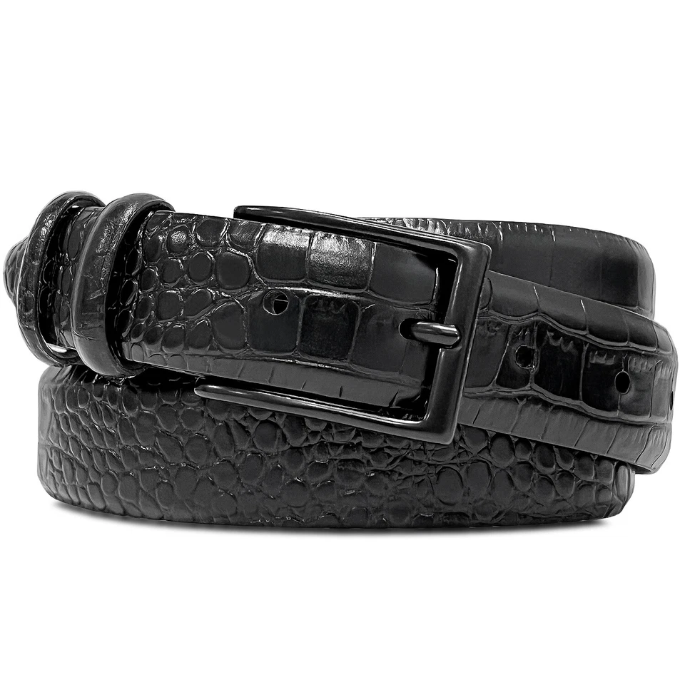 Cinturón de vestir para hombre genuino italiano piel de becerro cinturones de cuero 1-1/8" (30 mm) de ancho Foto 1 de 1