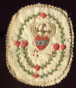 reliquia sagrado corazón bordado monasterio obra - Imagen 1 de 2