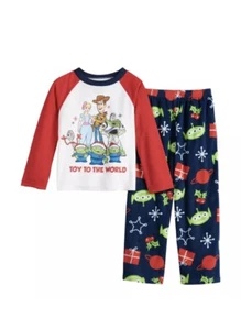 NWT Boys Toy Story Buzz Lightyear Woody Christmas Pajamas Holiday Winter 8 PJ's - Picture 1 of 1