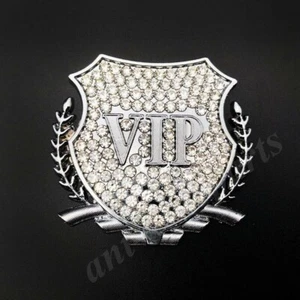 Metal Chrome Diamond VIP Luxury JDM JP Car Window Emblem Badge Decal Sticker New - Bild 1 von 3