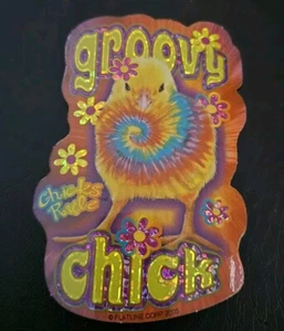 Chicks Rule Groovy Chick Y2K 2005 Vintage Vending Machine Sticker #5 - Picture 1 of 2