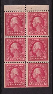 1916 Sc 499e booklet pane 2c MHR original gum, PLATE POSITION J (1P - Picture 1 of 1