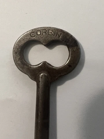 Vintage Corbin Skeleton Key DT 12 Solid Barrel 2.75" Antique Primitive Metal Cover
