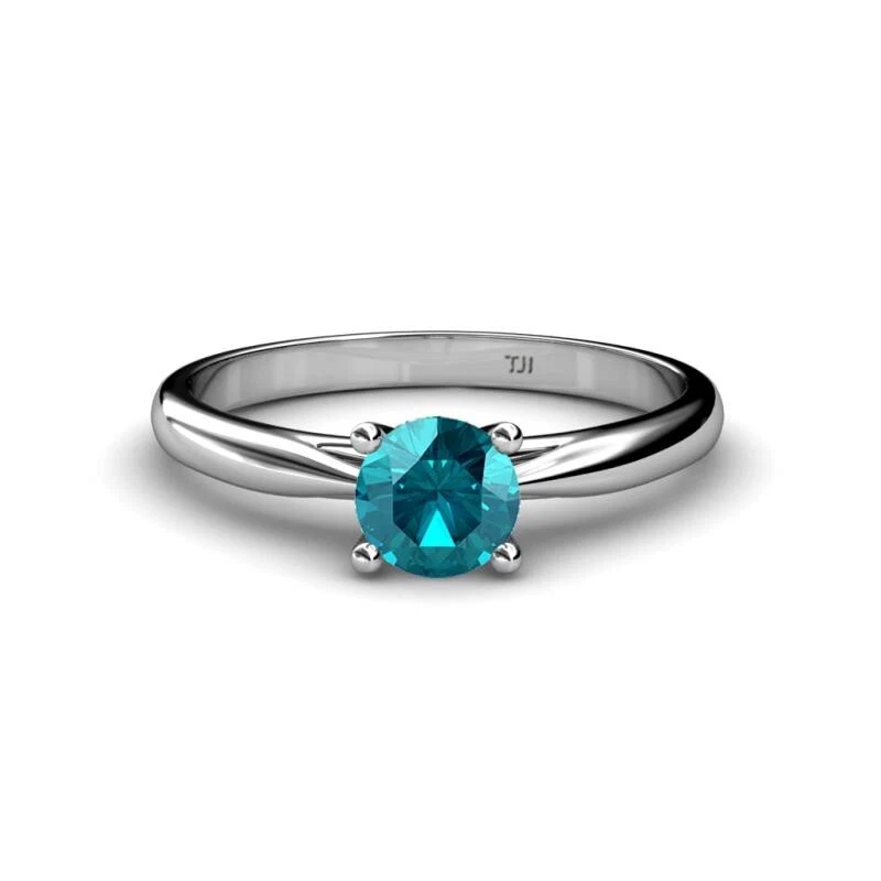 Round London Blue Topaz Women Solitaire Engagement Ring 14K Gold JP:79550 - Image 1 of 1