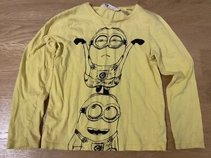 H&M~Despicable Me~Minions~Tee Shirt~Kids 7-8~Pullover~Long Sleeve~Yellow~Cotton - Picture 1 of 6