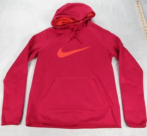 Nike Hoody Womens Small Maroon Dri Fit Logo Center Swoosh Fleece Sweatshirt - Picture 1 of 14